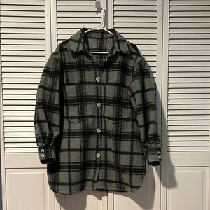 Green and Black Plaid Shacket